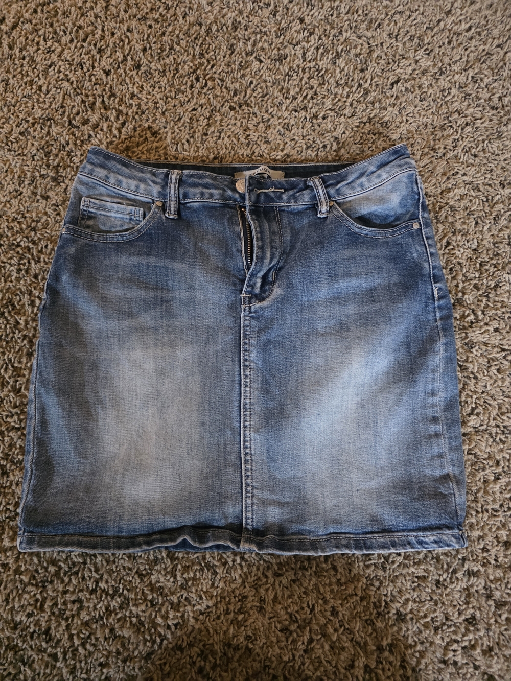 refuge Light Blue Denim Mini Skirt
